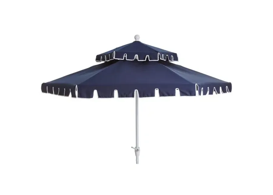 Poppy Two-Tier Patio Umbrella - Navy - Blue