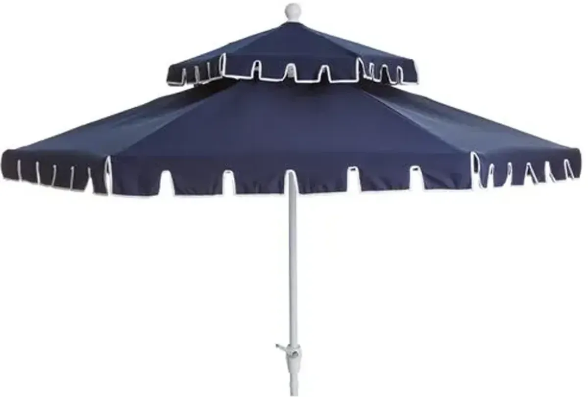 Poppy Two-Tier Patio Umbrella - Navy - Blue