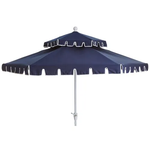 Poppy Two-Tier Patio Umbrella - Navy - Blue