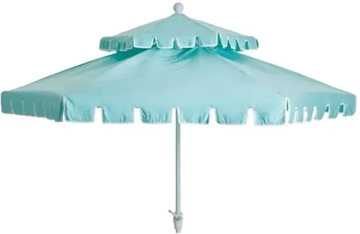 Poppy Two-Tier Patio Umbrella - Glacier Blue