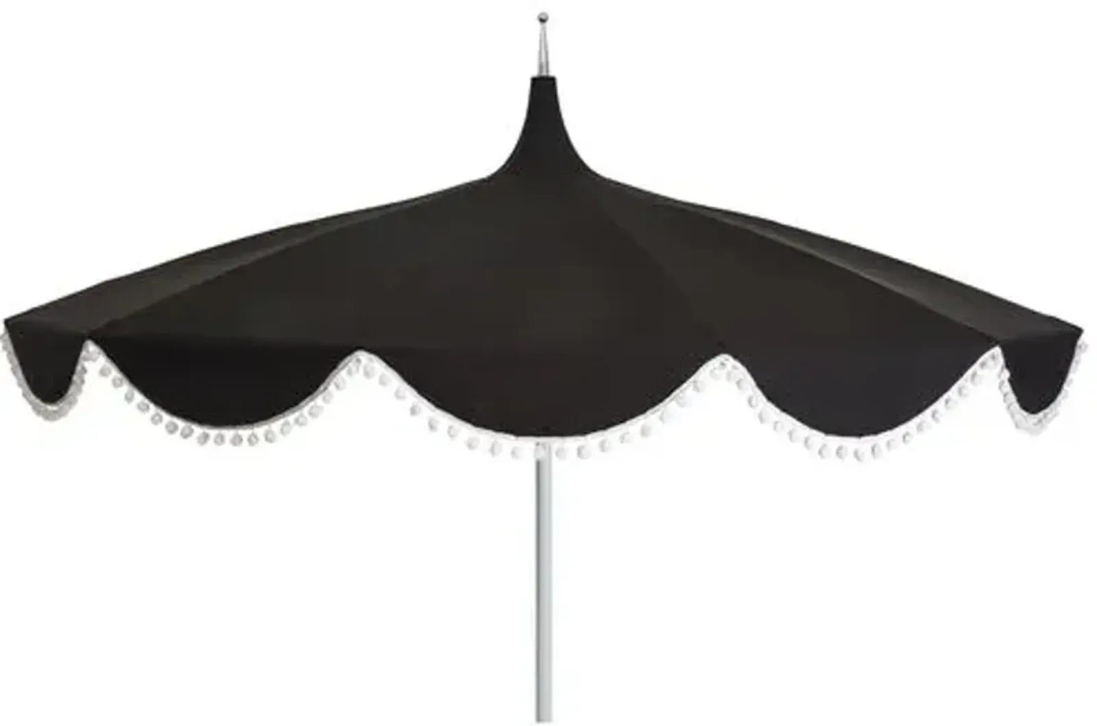 Dani Pom-Pom Patio Umbrella - Black