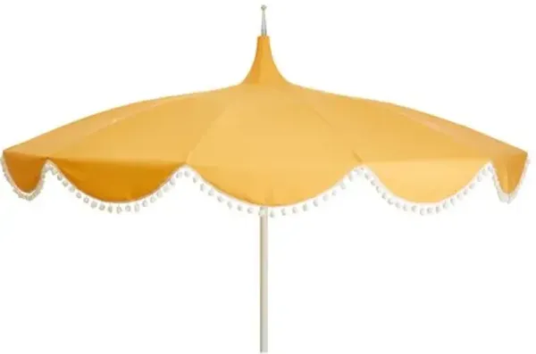 Dani Pom-Pom Patio Umbrella - Sunbrella - Yellow