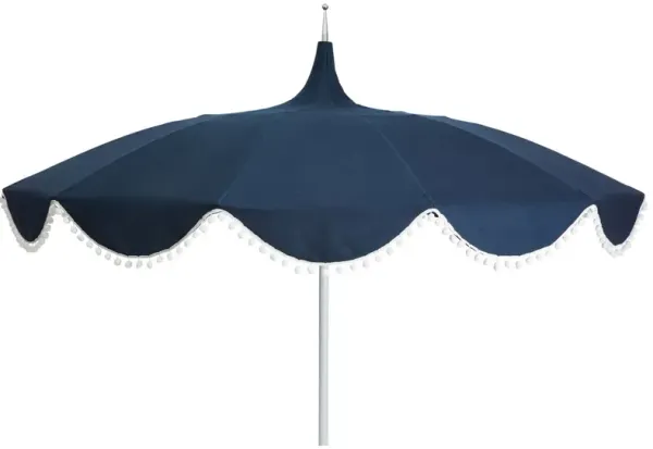 Dani Pom-Pom Patio Umbrella - Sunbrella - Blue