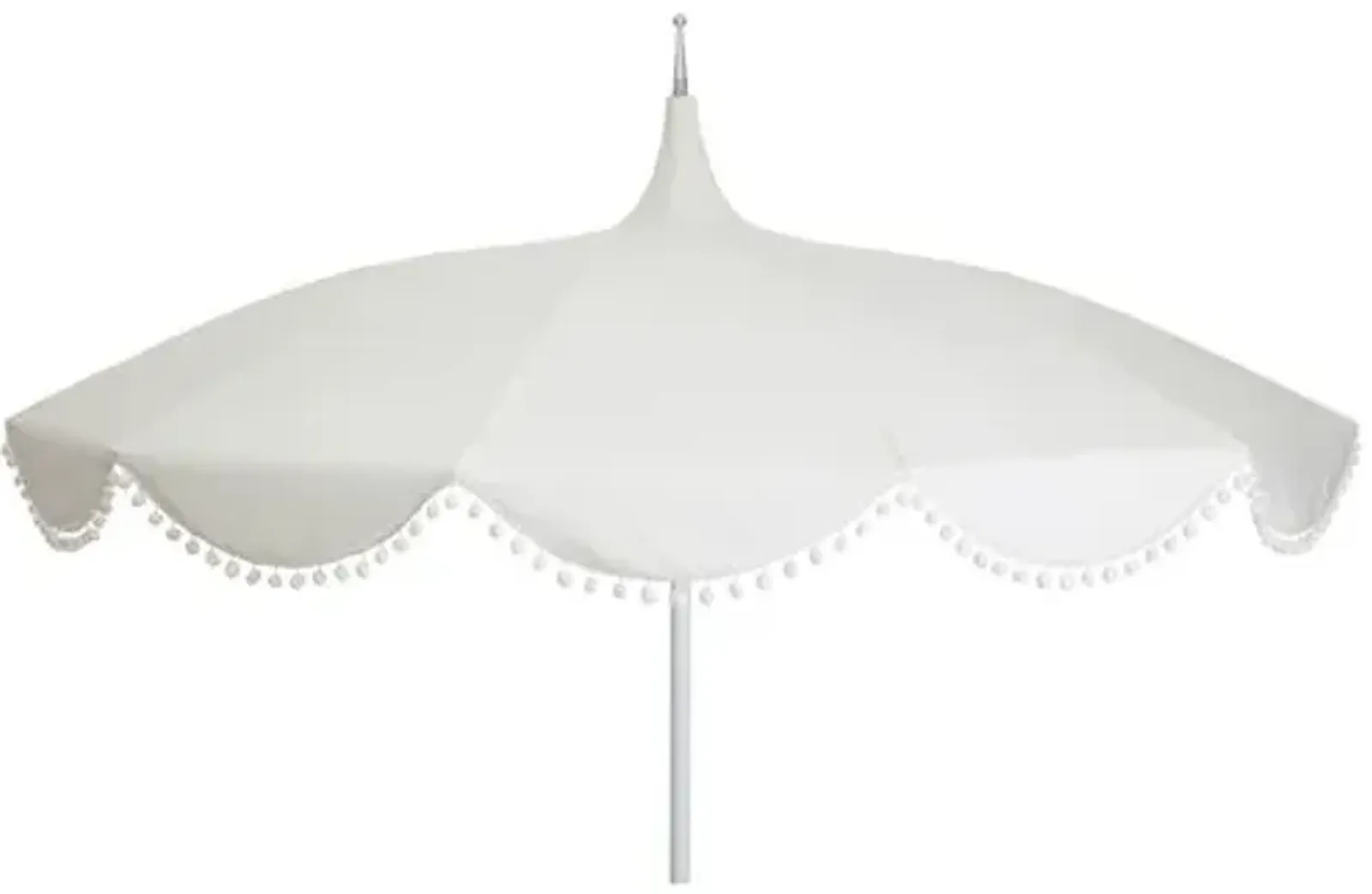 Dani Pom-Pom Patio Umbrella - White