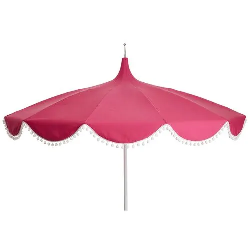 Dani Pom-Pom Patio Umbrella - Hot Pink