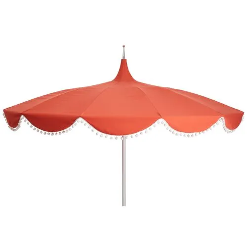 Dani Pom-Pom Patio Umbrella - Melon - Orange