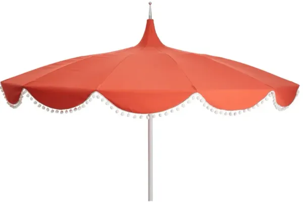 Dani Pom-Pom Patio Umbrella - Sunbrella - Orange