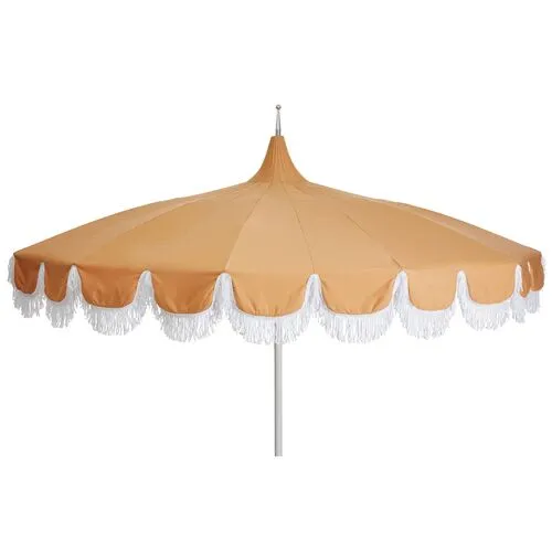 Aya Fringe Patio Umbrella - Wheat - Beige