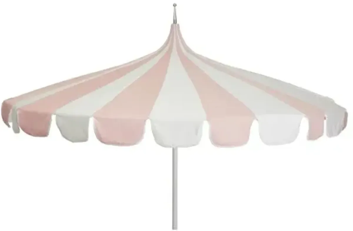 Aya Pagoda Patio Umbrella - Blush Pink/White