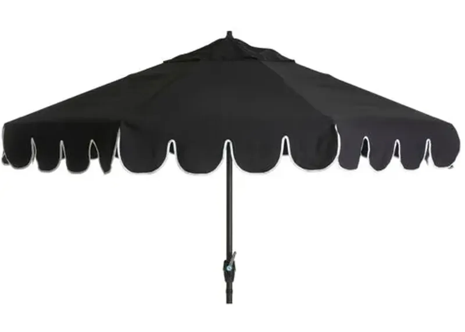 Phoebe Scallop-Edge Patio Umbrella - Black