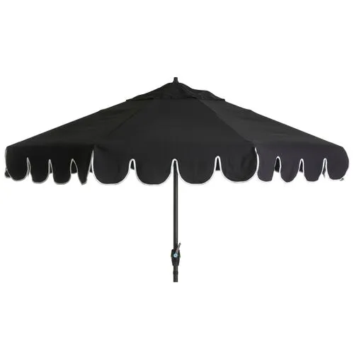 Phoebe Scallop-Edge Patio Umbrella - Black