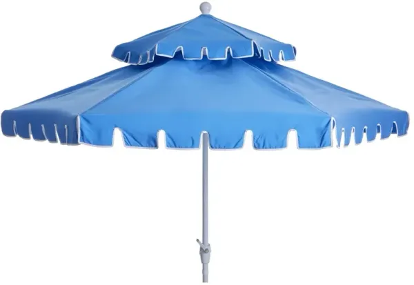 Poppy Two-Tier Patio Umbrella - Sunbrella - Blue