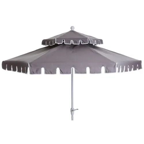 Poppy Two-Tier Patio Umbrella - Gray