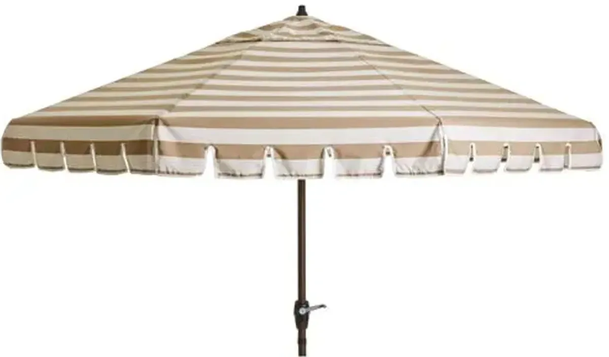 Poppy Patio Umbrella - Sunbrella Stripe - Beige