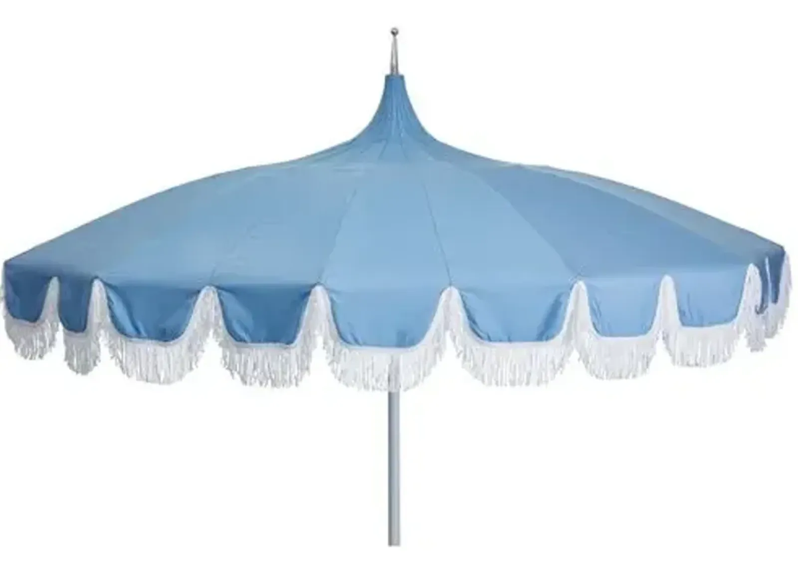 Aya Fringe Patio Umbrella - Light Blue