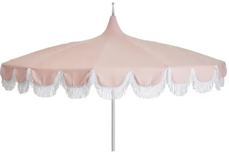 Aya Fringe Patio Umbrella - Blush Pink