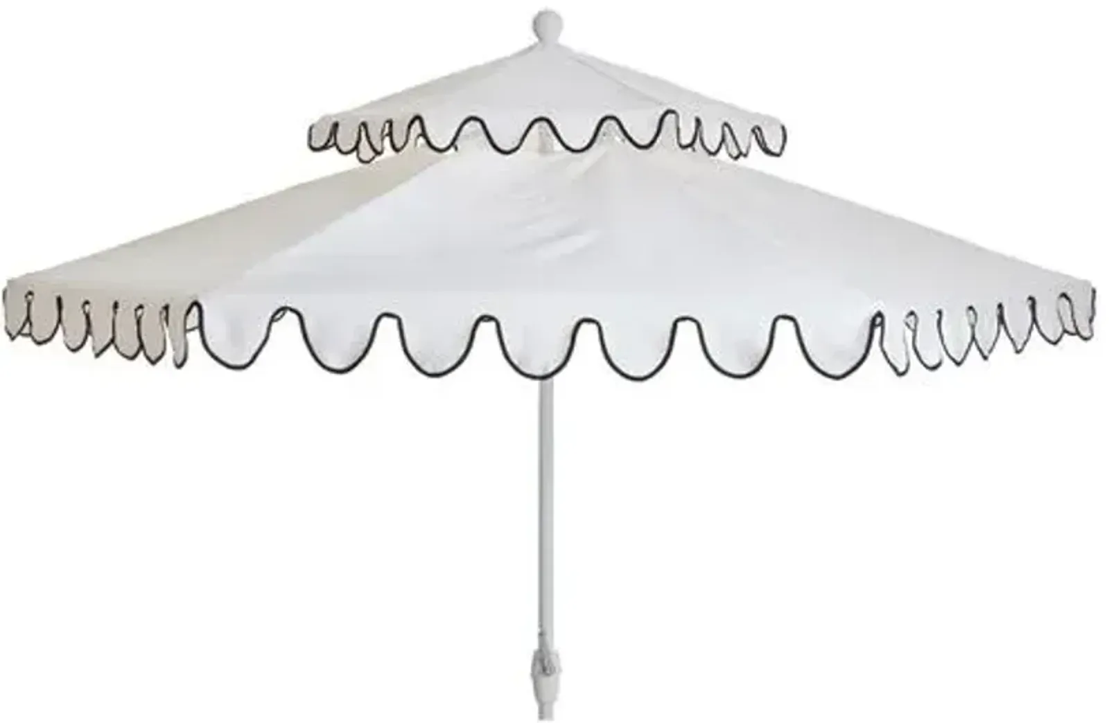 Daiana Two-Tier Patio Umbrella - White/Black