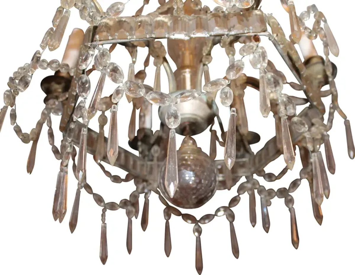 French Deco Bagues Chandelier - C. 1920 - Something Vintage - Silver