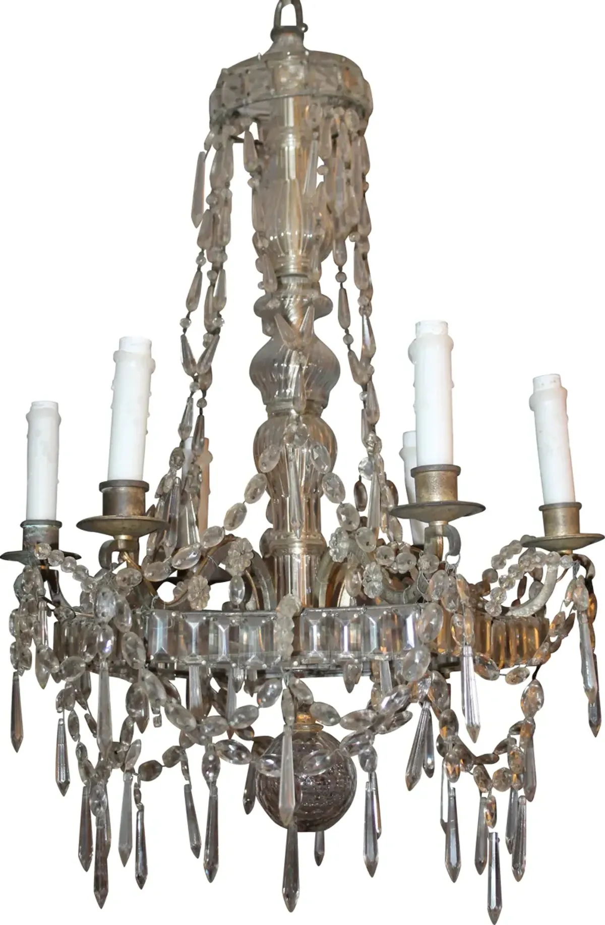 French Deco Bagues Chandelier - C. 1920 - Something Vintage - Silver