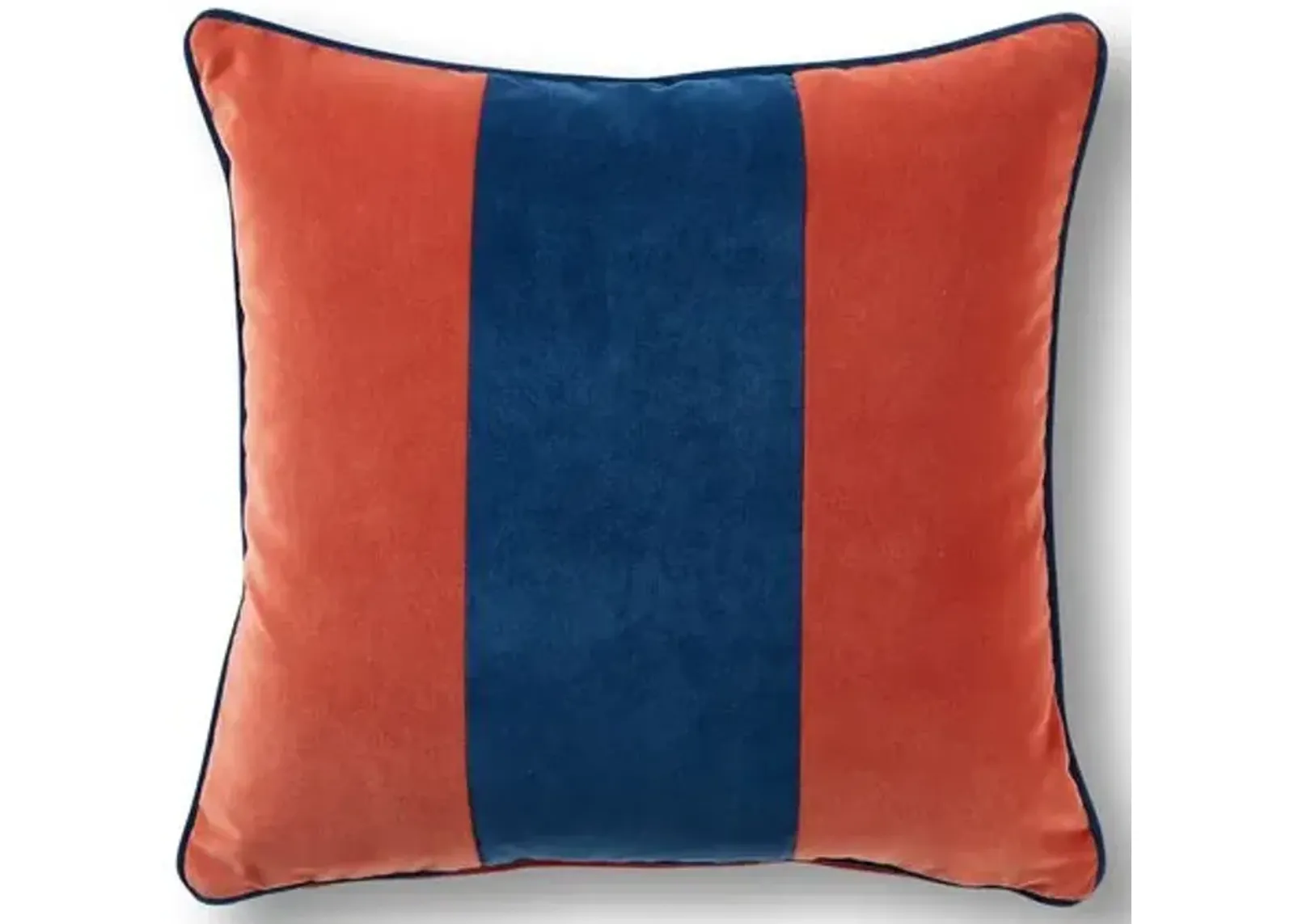 Belden 19x19 Pillow - Denim/Orange Velvet - Massoud