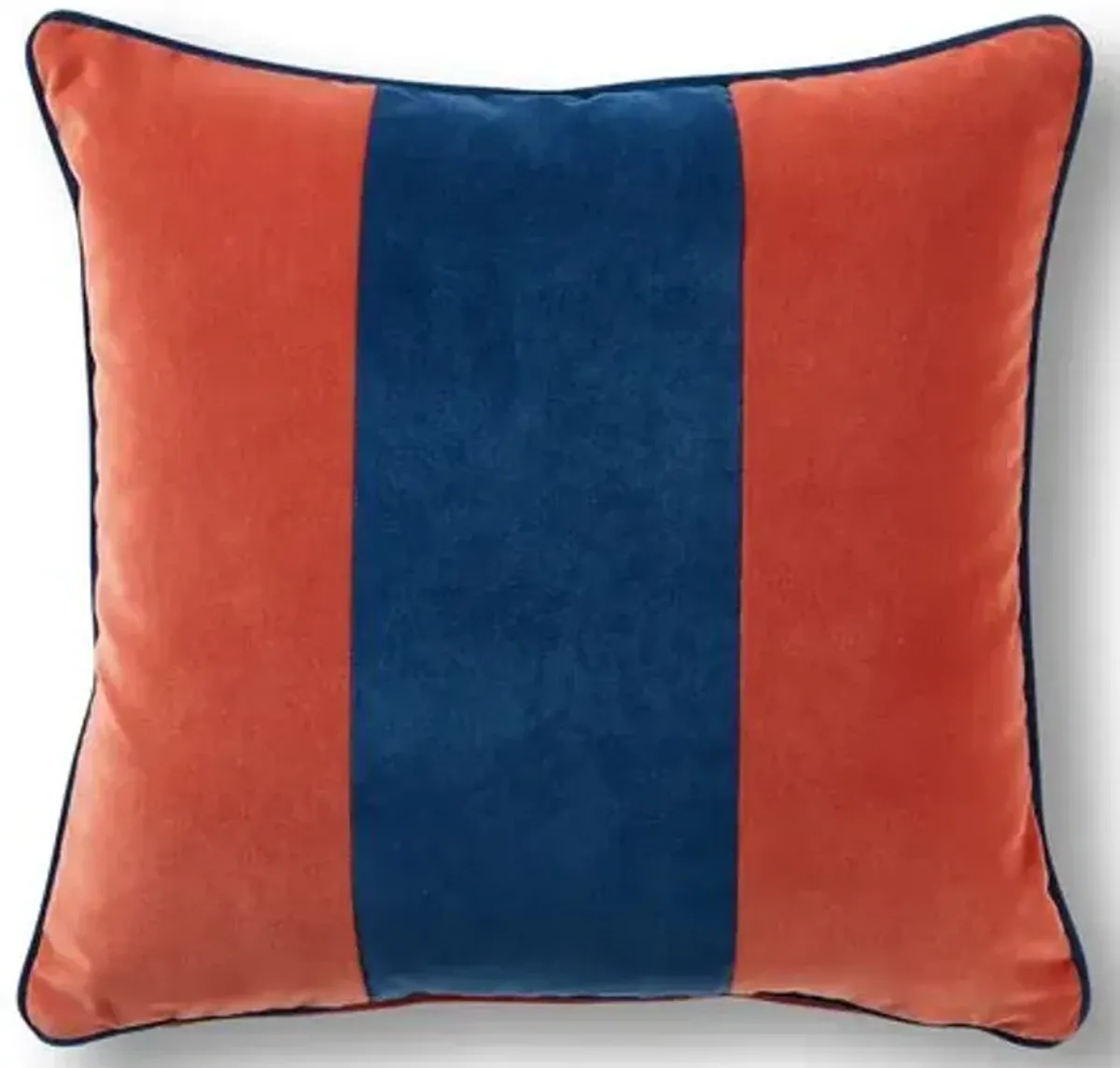 Belden 19x19 Pillow - Denim/Orange Velvet - Massoud