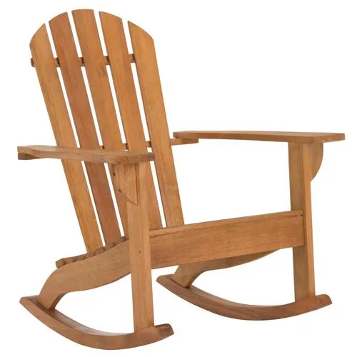 Bria Outdoor Adirondack Rocking Chair - Natural - Brown