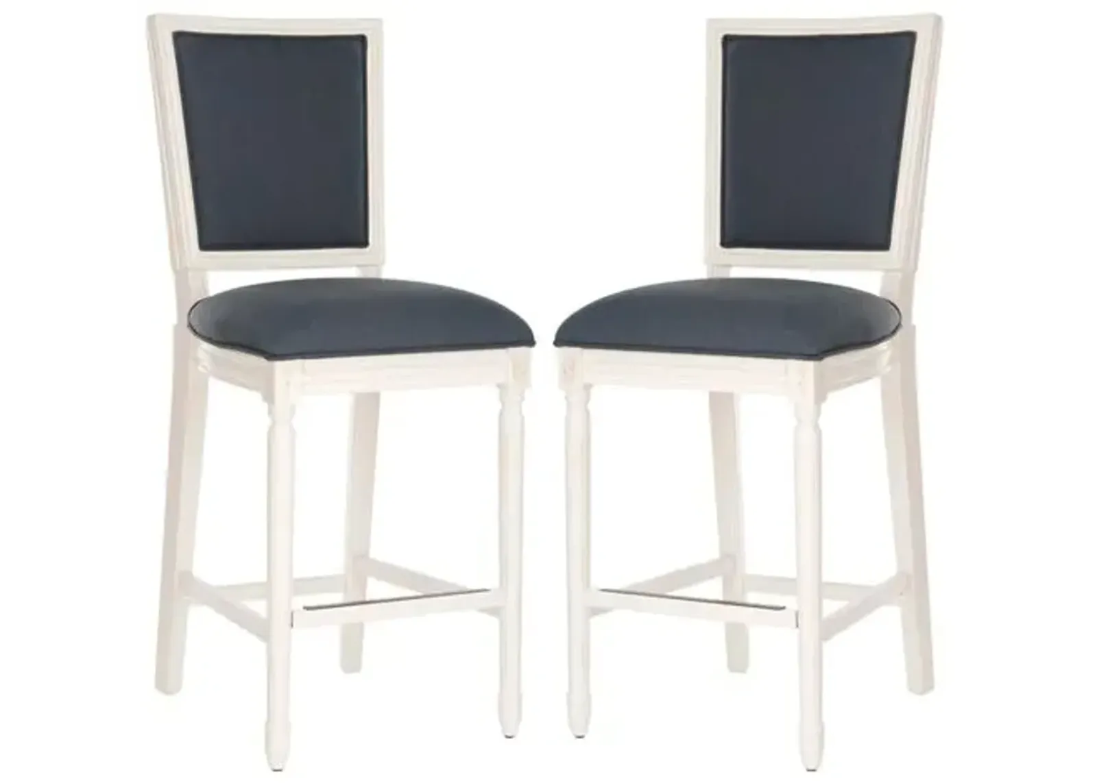 Set of 2 Avignon Barstools - Navy Linen - Blue