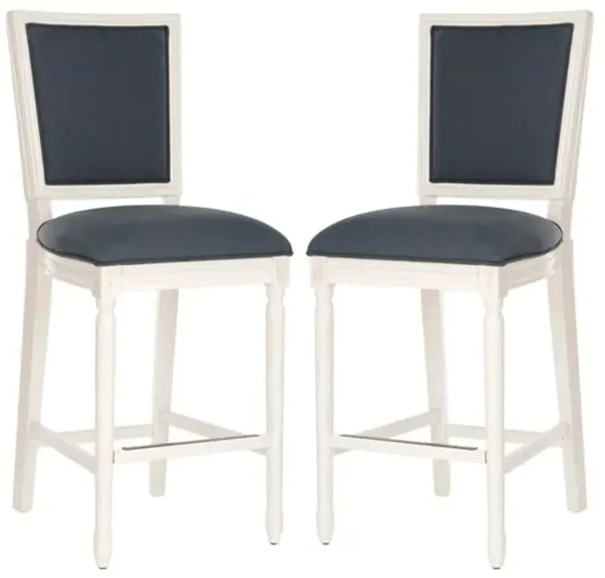 Set of 2 Avignon Barstools - Navy Linen - Blue