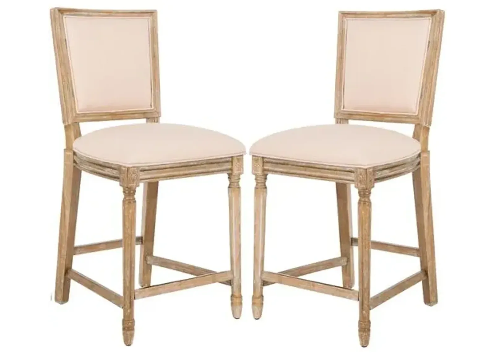 Set of 2 Norwich Counter Stools - Beige Linen