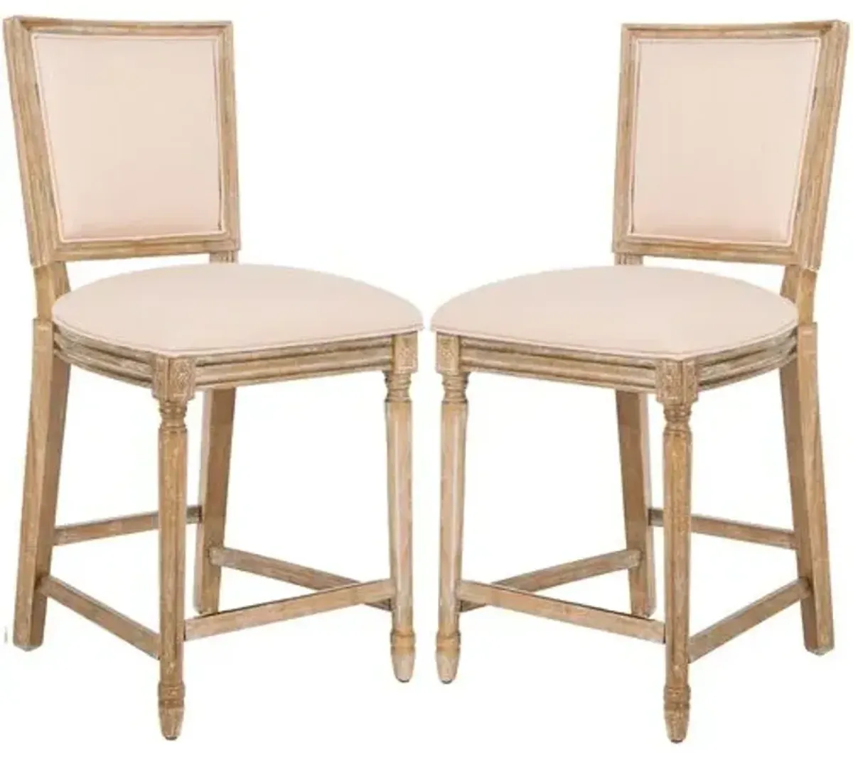 Set of 2 Norwich Counter Stools - Beige Linen