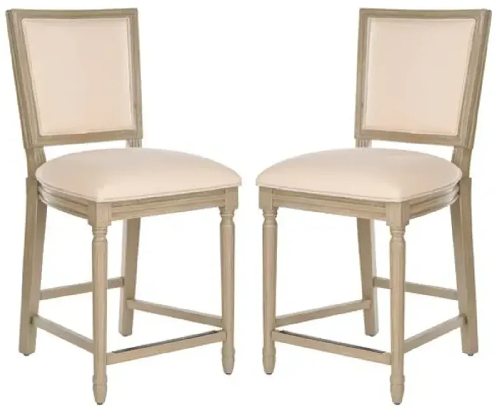 Set of 2 Norwich Counter Stools - Light Beige Linen