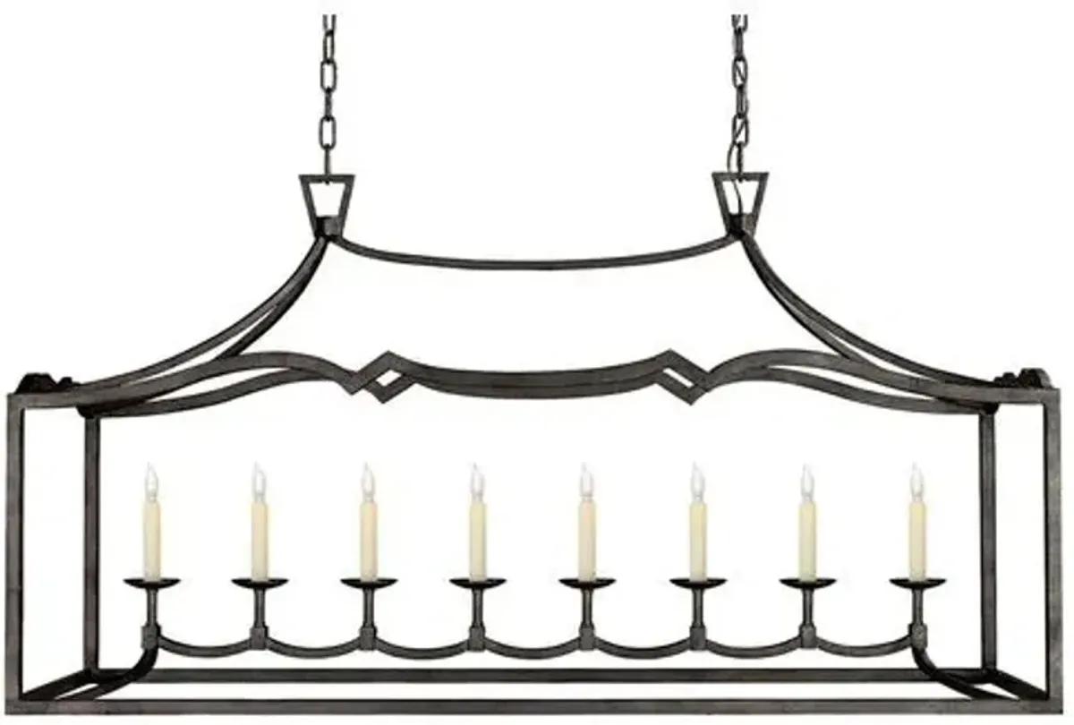 Visual Comfort - Darlana Linear Pendant - Aged Iron - Black