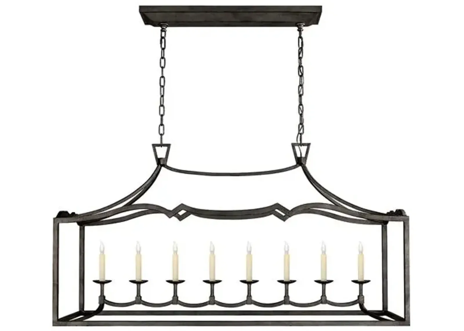 Visual Comfort - Darlana Linear Pendant - Aged Iron - Black