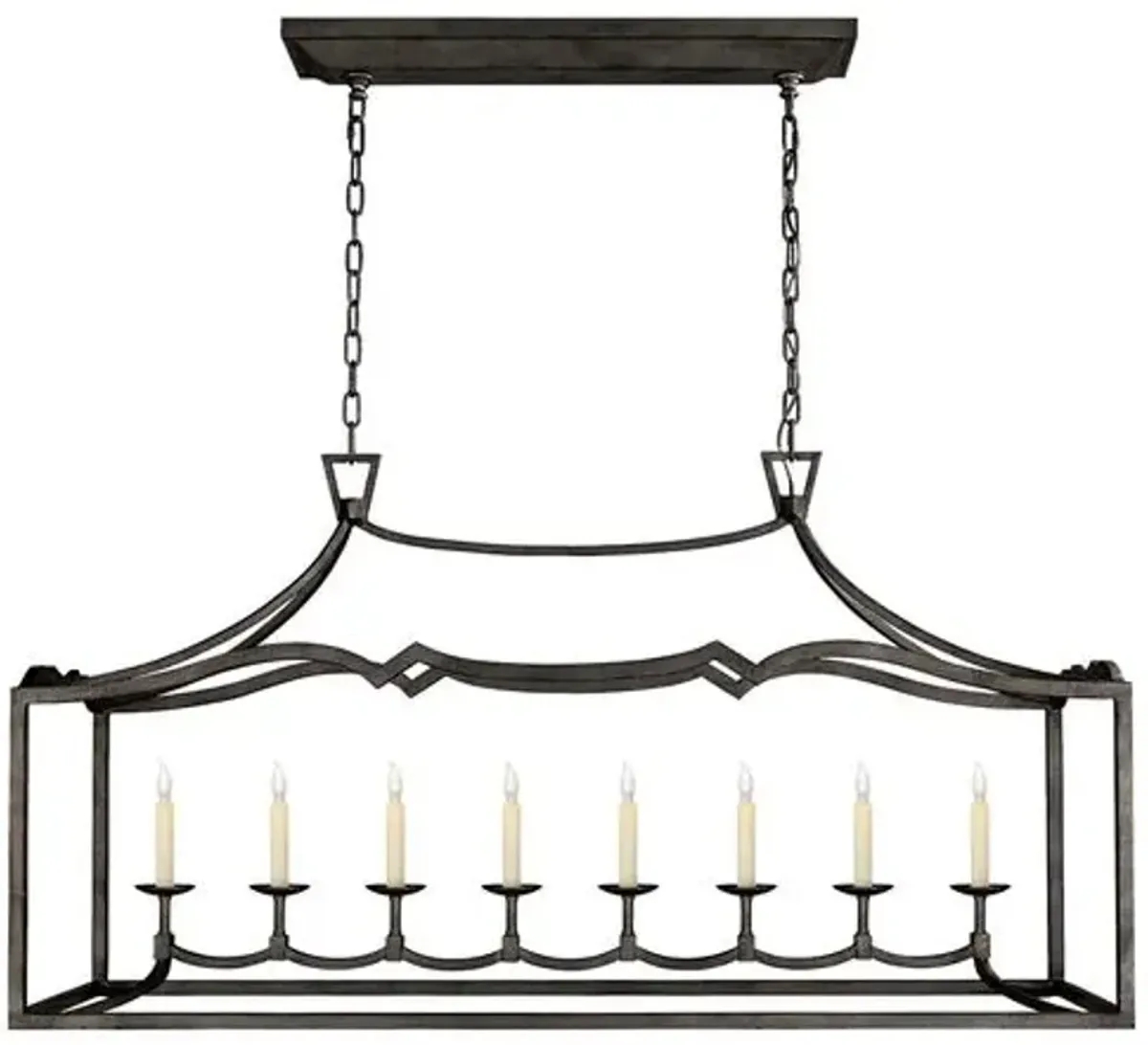 Visual Comfort - Darlana Linear Pendant - Aged Iron - Black