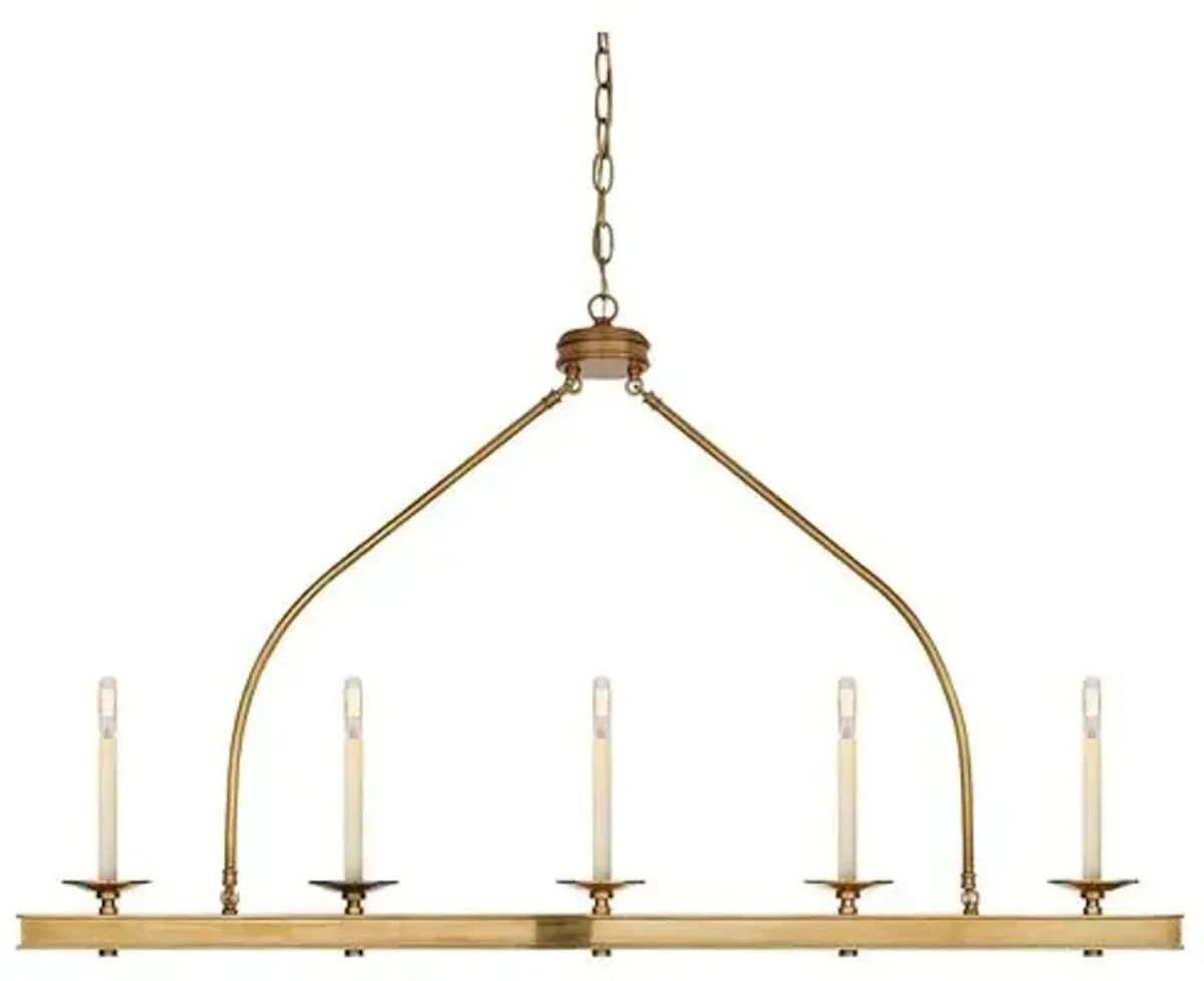 Visual Comfort - Launceton Linear Pendant - Antique Brass - Gold