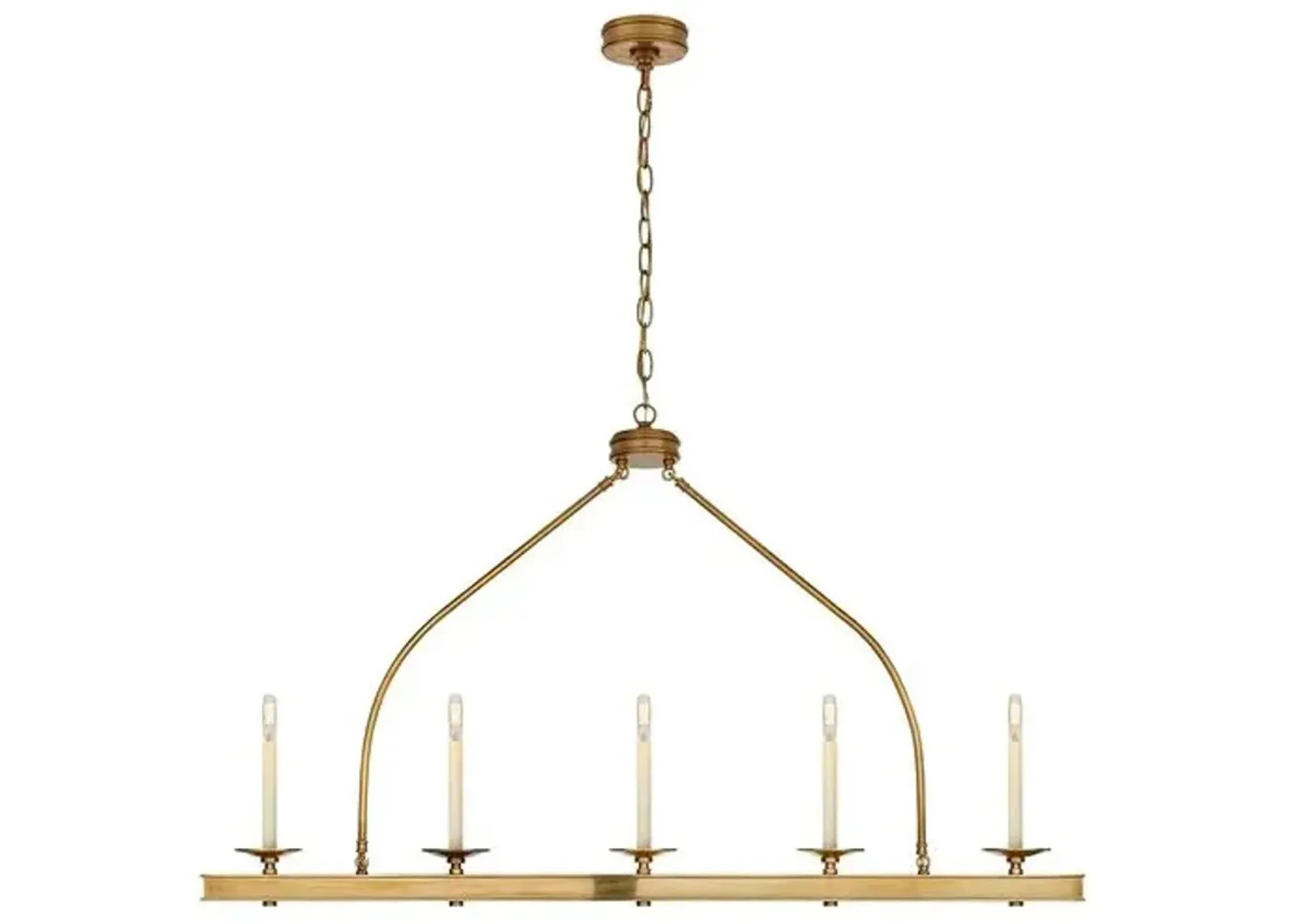 Visual Comfort - Launceton Linear Pendant - Antique Brass - Gold