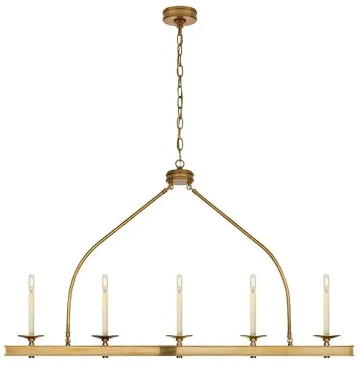 Visual Comfort - Launceton Linear Pendant - Antique Brass - Gold