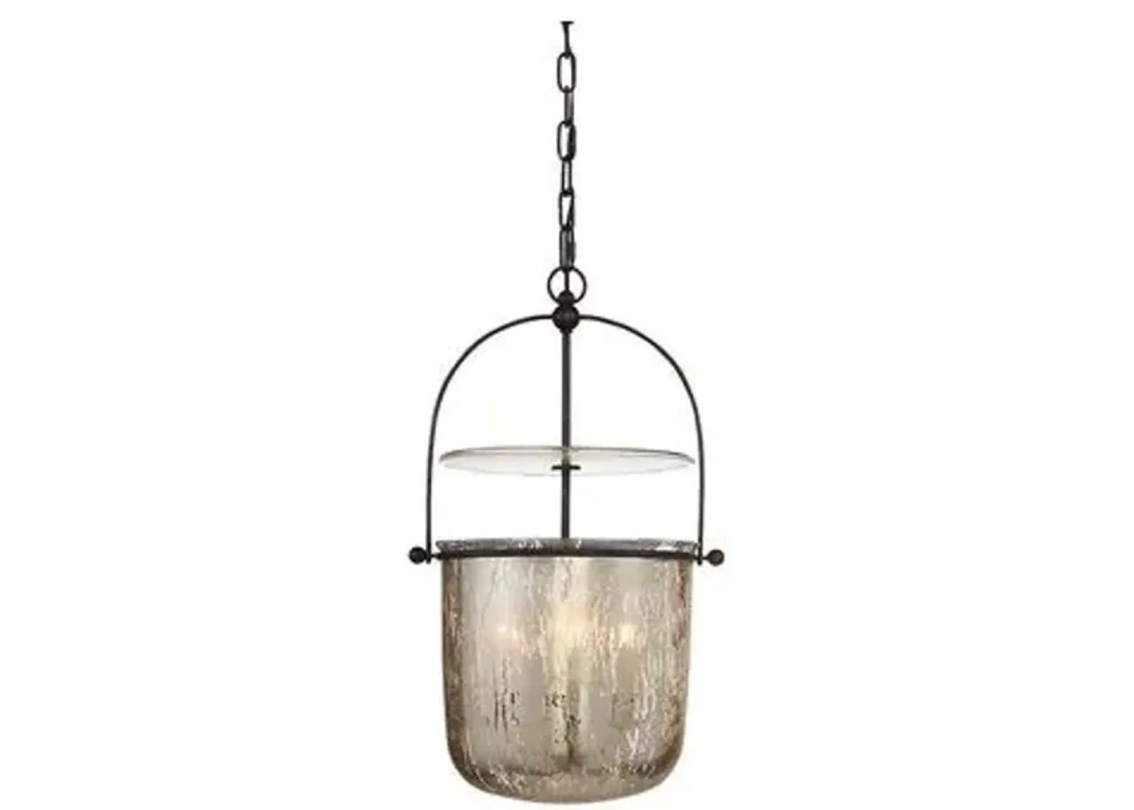 Visual Comfort - Lorford Small Smoke Bell Pendant - Aged Iron - Black