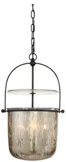 Visual Comfort - Lorford Small Smoke Bell Pendant - Aged Iron - Black