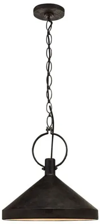 Visual Comfort - Limoges Large Pendant - Aged Iron - Black