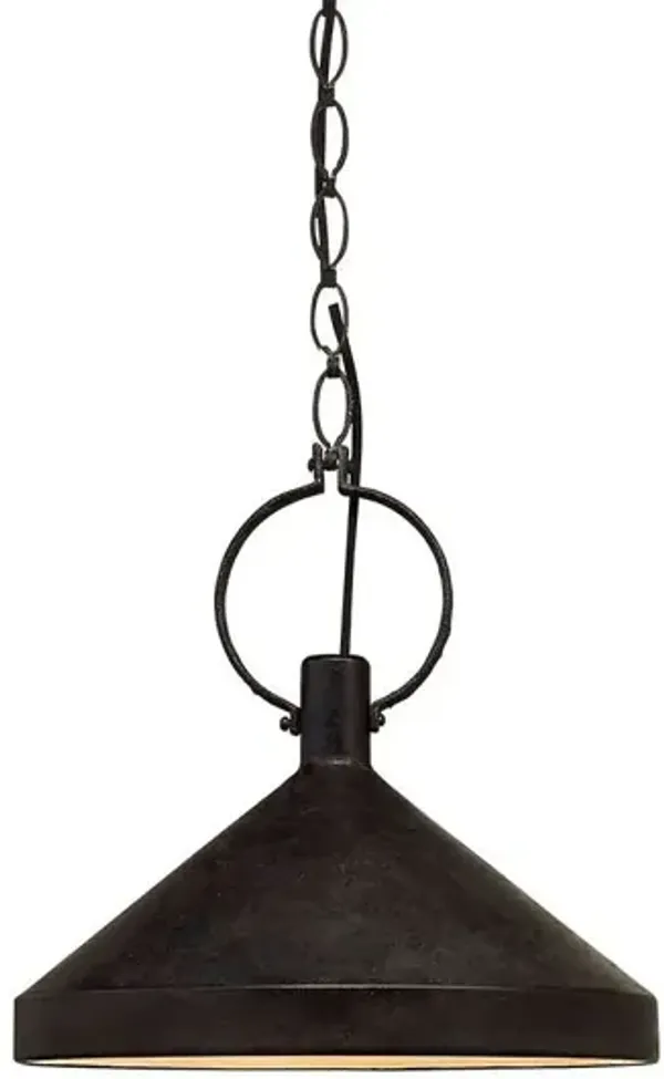 Visual Comfort - Limoges Large Pendant - Aged Iron - Black