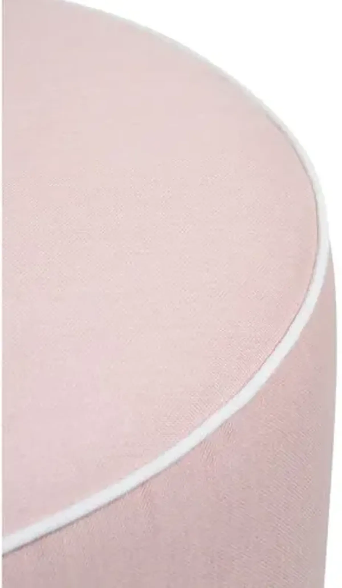 Lola Round Outdoor Pouf - Blush Pink/White