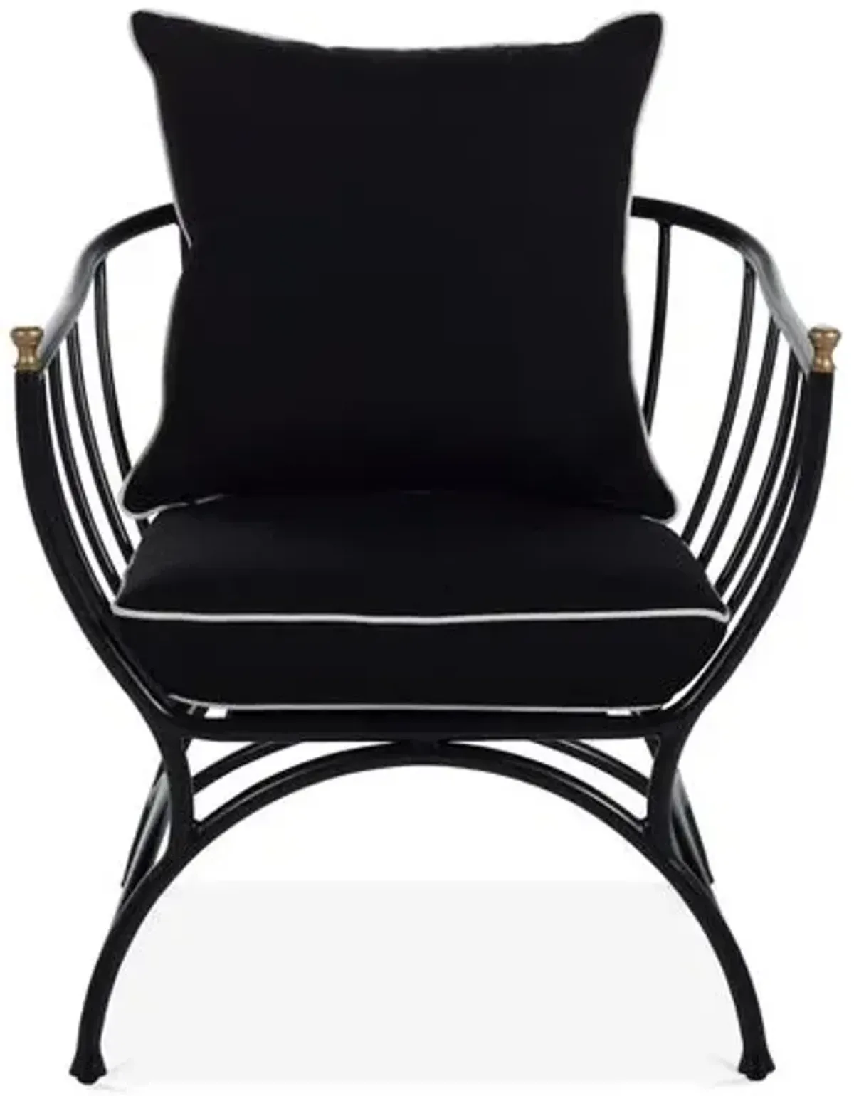 Frances Accent Chair - Black/White Welt, Comfortable, Durable, Cushioned, Easy To Clean