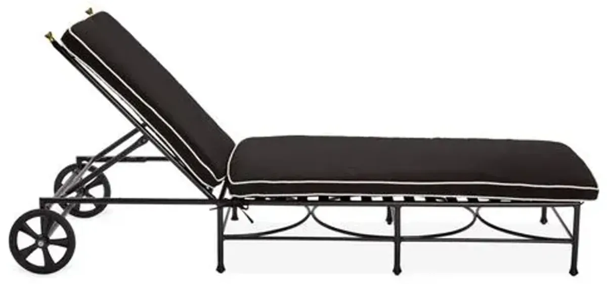 Frances Outdoor Chaise - Black/White Welt - Comfortable, Sturdy, Stylish, Weatherproof, Weatherproof