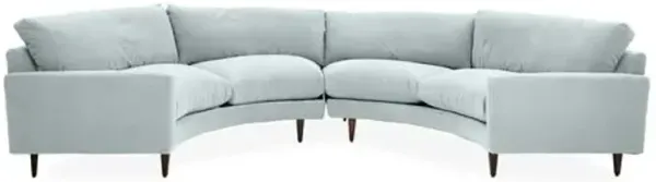 Onslow Velvet Curved Sectional - Green