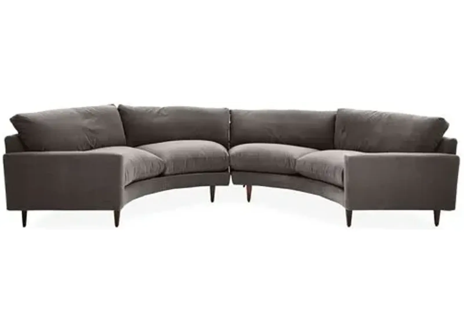 Onslow Velvet Curved Sectional - Gray