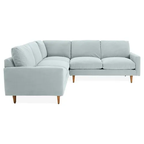 Onslow Velvet Sectional - Green