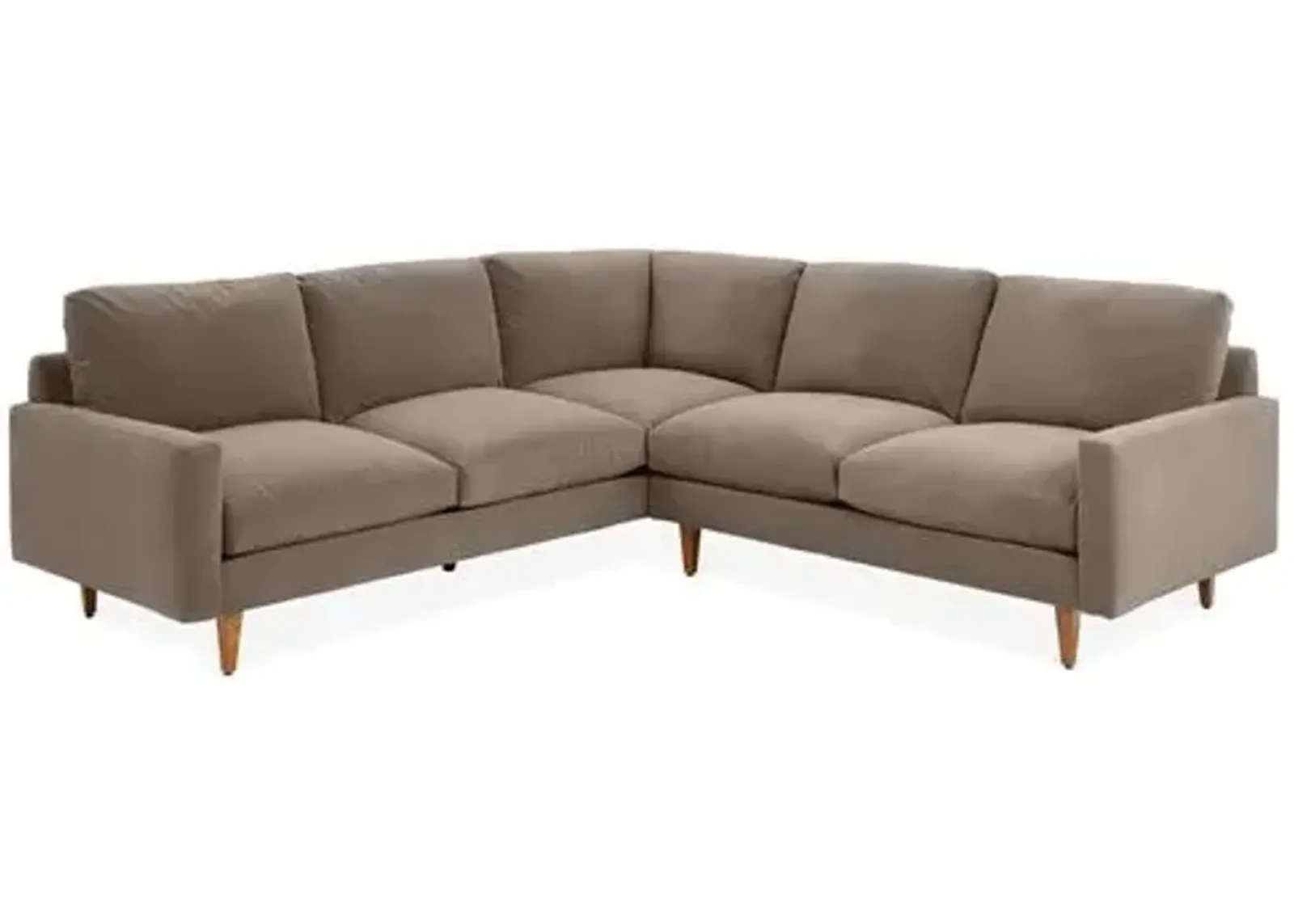 Onslow Velvet Sectional - Brown