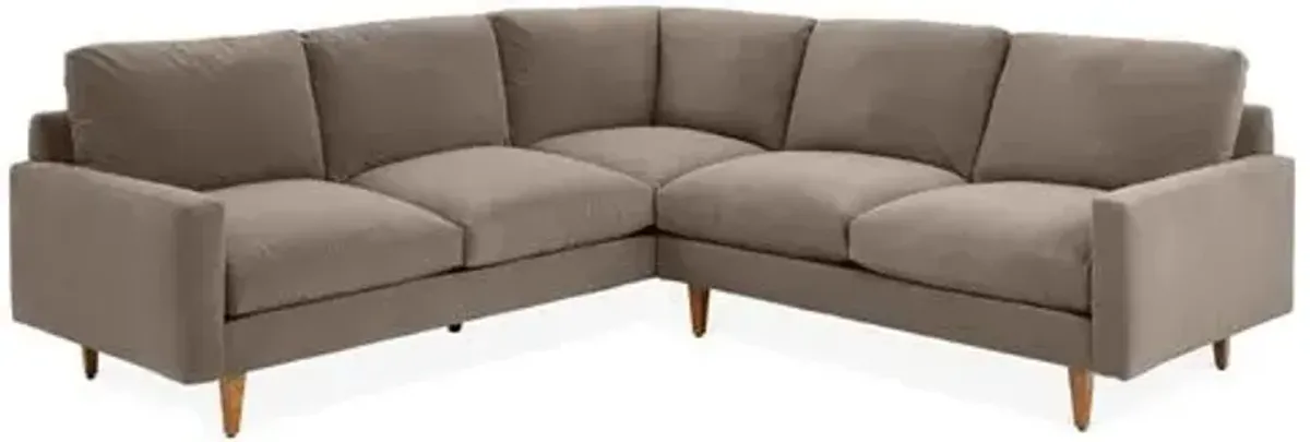 Onslow Velvet Sectional - Brown