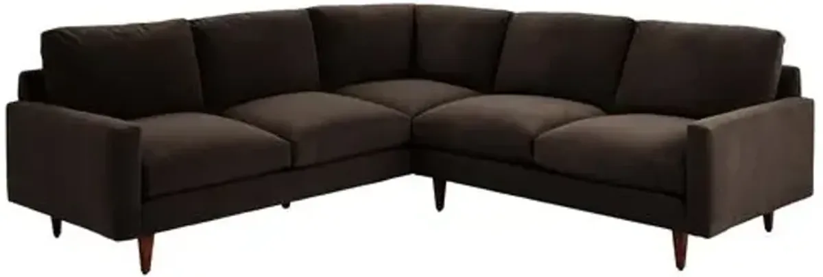 Onslow Velvet Sectional - Brown